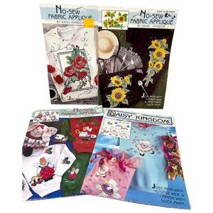 Vintage Daisy Kingdom No-Sew Fabric Applique Panels Christmas Kitty Flowers